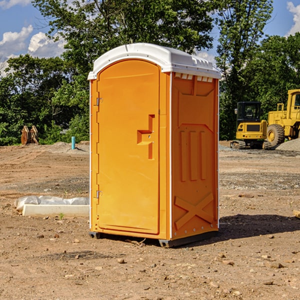 how often are the porta potties cleaned and serviced during a rental period in Tioga